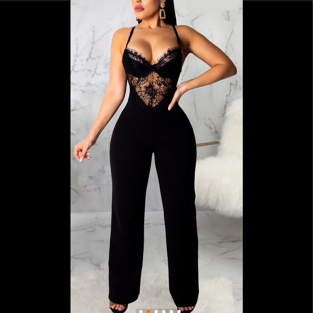 Princiana’s Lace Halter Jumpsuit